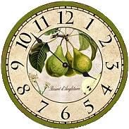 pears-country kitchen clock