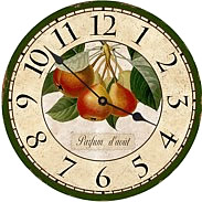 pears country kitchen- wall clock