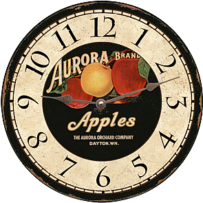 apples fruit wall clock_kitchen Clock