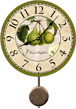 french_kitchen_pears_botanical_Wall_Clock