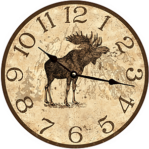rustic moose lodge decor wall clock
