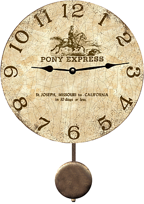 pony_express_equestrian_antique_wal_ clock