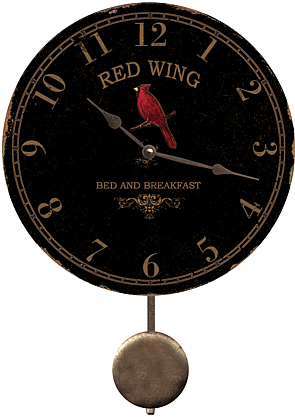 red_wing_cardinal_pendulum_wall_clock