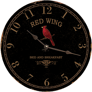 red wing cardinal wall clock