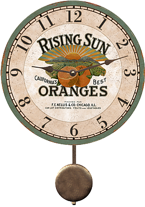 California Oranges_Wall_Clock_Pendulum
