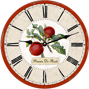 french apples country wall clock