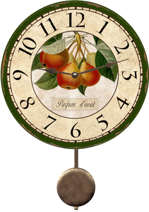 french_botanical_pears_country_kitchen_wall_clock