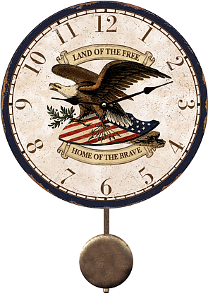 patriotic eagle wall clock