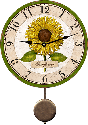 sunflower pendulum wall clock