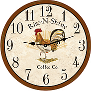 Country Rooster Decor-Country Kitchen Clocks