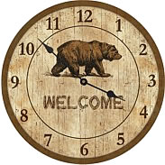 Bear Wall Clock-Lodge Home Decor