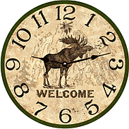 moose wall clock-lodge decor