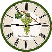white grapes kitchen wall clock