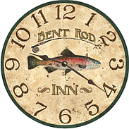 Trout Wall Clock-Lodge Home Decor